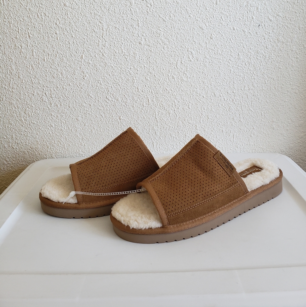 Nwob Size 11 Mens Koolaburra by UGG Dawsen Brown Leather/fur  Slippers  …